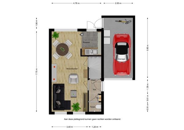 Floorplan - Poolster 162, 4501 GN Oostburg